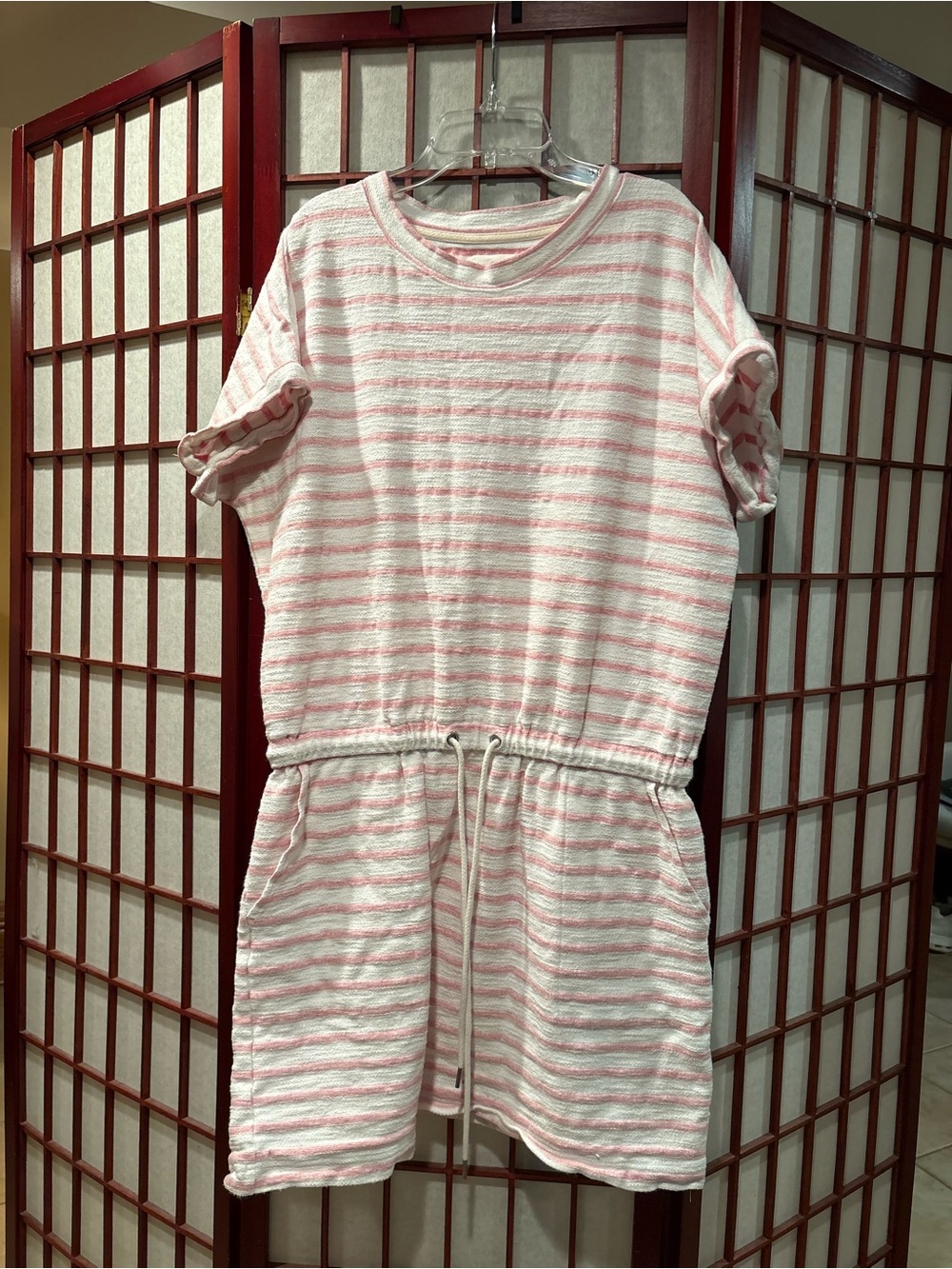 Lou & Grey Pink and White Striped Mini Dress